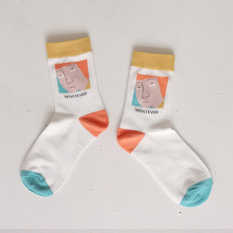 DAMAHOOV Socks Female Trolltech Eyed Male Female Cartoon Shy Cotton Men Crew Socks